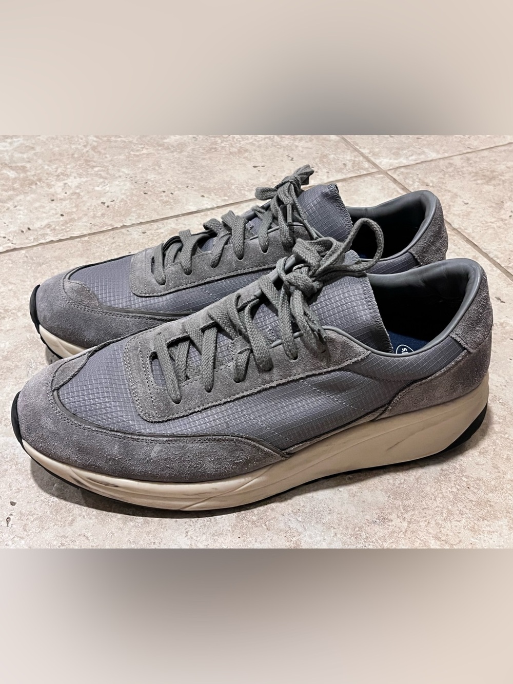 Common Projects Track 80 Gray Suede Ripstop Sneakers Shoes EU 45 US 12 EUC $560